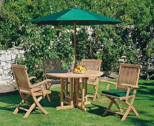 Round Gateleg Table Garden Furniture Set